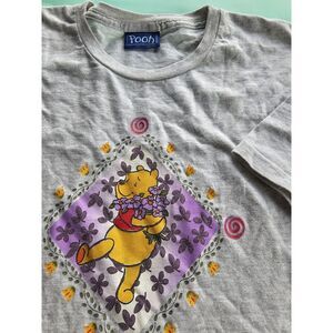 Grey POOH bear Tee With a Granny Style Look To It.